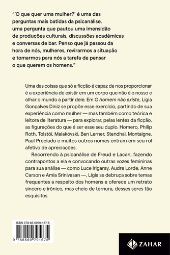 O Homem Não Existe: Masculinidade, Desejo E Ficção, De Ligia Gonçalves Diniz., Vol. 1. Editorial Zahar, Capa Mole, Edição 1 Em Português, 2024