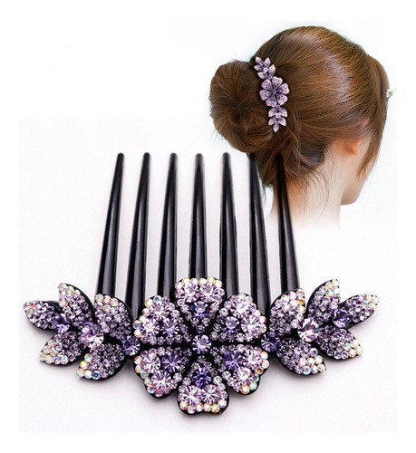 Conjunto De Pentes De Cabelo Com Flores De Strass Para Decor