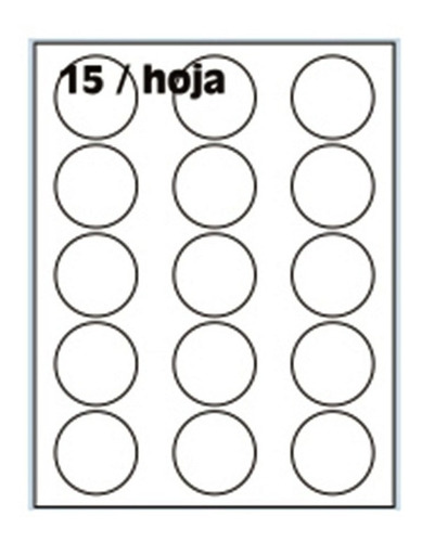 Etiquetas Oritec 4157 15 Circulos 51mm X Hoja A4 X100 Hojas 