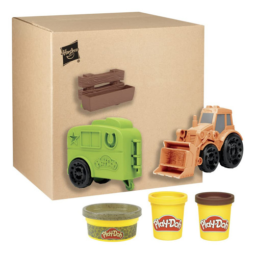 Tractor Play-doh Wheels Hasbro Con Remolque Y 3 Latas