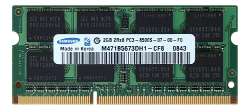 Memoria Ddr3 Samsung 2gb 2rx8 Pc3-8500s 1066mhz Para Laptop 