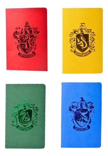 Libreta 13 X 21 Mooving Harry Potter Casas Hogwarts X 4 U