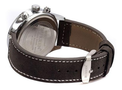 Relógio Masculino Sport Curren Pulseira Couro Marrom 8152