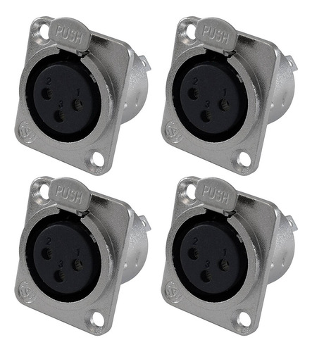 Conector Hembra Xlr De 3 Pines, Conectores De Montaje En Pan