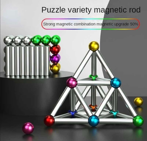Palitos Y Bolitas Imantadas Antiestres Juego Ingenio 76 P