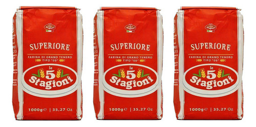 Kit Farinha De Trigo Italiana 00 Le 5 Stagioni Superiore 3kg