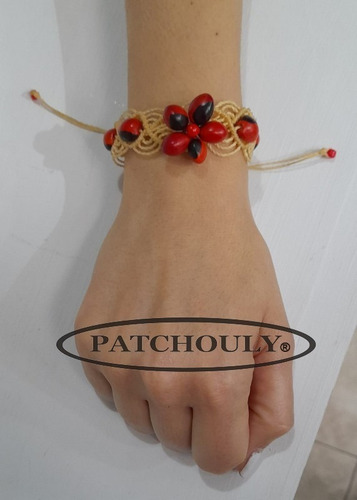 Imagen 6 de 6 de Pulsera Semillas Huayruro Macrame Brazalete Suerte Artesanal