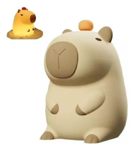. Luz Noturna De Silicone Capivara Com Controle Por Toque