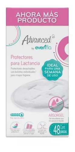 Protectores Para Lactancia Evenflo Absorgel 48 Pzas