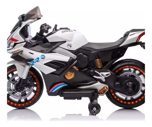 Aeiou Moto Eléctrica Montable Bdx019 Diseño Realista Color Blanco