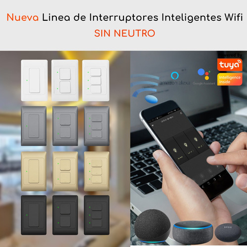 Interruptor Simple Inteligente Wifi - 1 Canal Sin Neutro Negro