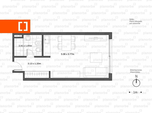 Venta De Apartamento Obra Construcción Monoambiente En Pocitos, Via 21 Unidad 204