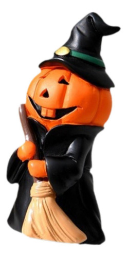 Figura De Calabaza En Miniatura Escoba Del Hombre Calabaza