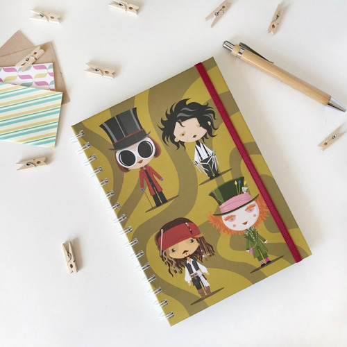 Imagen 1 de 3 de Cuaderno Tapa Dura A5 Anillado 80 Hojas Rayadas - Johnny Dep