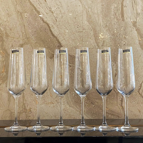 Copas Champagne Cristal Bohemia Set X 6 Strix 200ml
