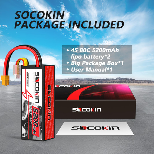 Batería Lipo 14.8v 4s 5200mah 80c Con Estuche Rígido
