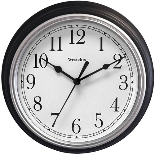9 Pulgadas Ronda De Reloj De Pared Negro Westek Relojes De