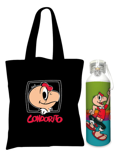 Tote Bag Condorito N + Botella En Aluminio - Estampaking