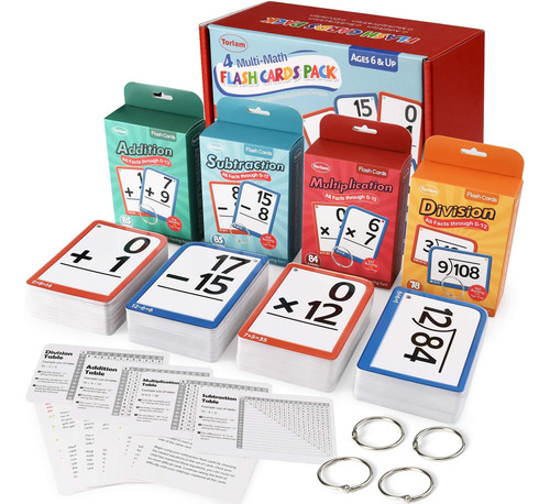 Flashcards Para Matemáticas, Suma, 4-8 Años - Torlam