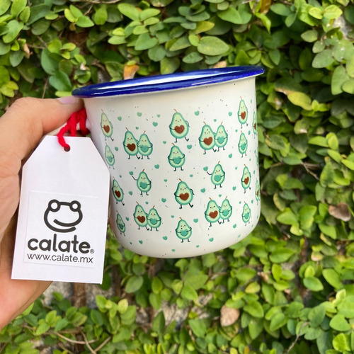 Imagen 1 de 4 de Taza Peltre Aguacatitos Enamorados Regalo San Valentin