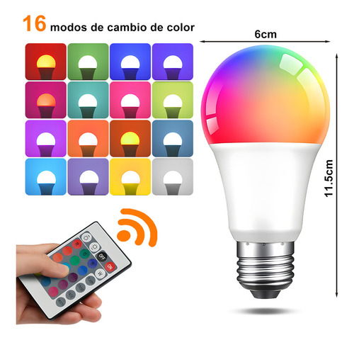 Rgb Bombillas Inteligentes De Cambio De Color 4pcs 12w foco led Rgb luces Rgb