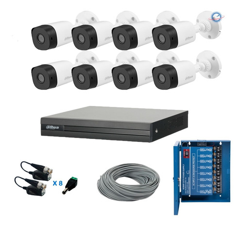 Kit 8 Camaras Dahua Dvr 8 Cable Balun 1080p Bala 2 Mp Fte Ep