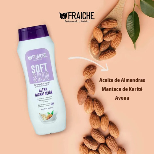 Fraiche Cremas Corporales 3 Piezas De 360ml C/u Aguacate Almendra Miel