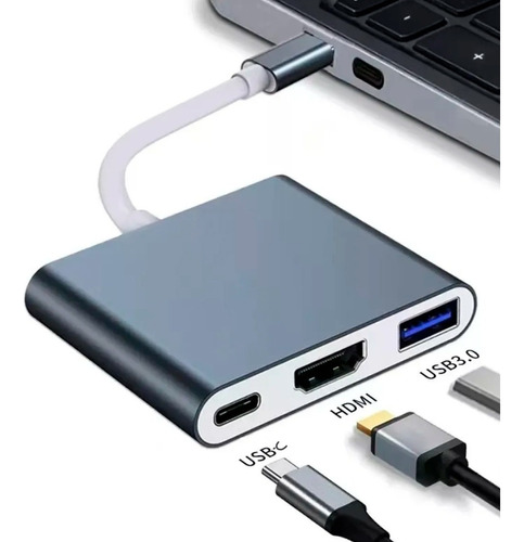 Cabo Adap Usb 3.1 Tipo C Thunderbolt 3.0 X Hdmi Usb 3 Tipo C