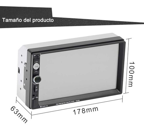 Imagen 3 de 10 de Pantalla Táctil De 7 In Con Cámara De Reversa P/estéreo Auto