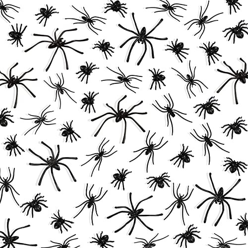 3 Sizes 150 Pieces Plastic Spiders Halloween Realistic ...