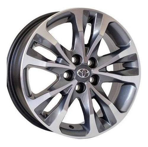 Rodas Toyota Corolla Altis Aro 16 + Bicos + Porcas (par) Cor Grafite Com Diamantado Xei