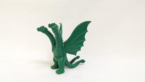 Figura Sofubi Marusan Ex Showa King Ghidorah Green Japón.