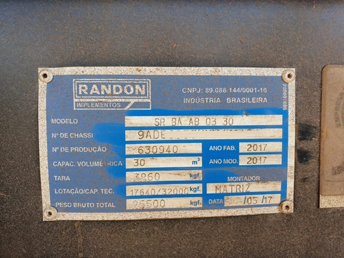 Carreta Basculante Randon 30 Metros Ano 2019/2019