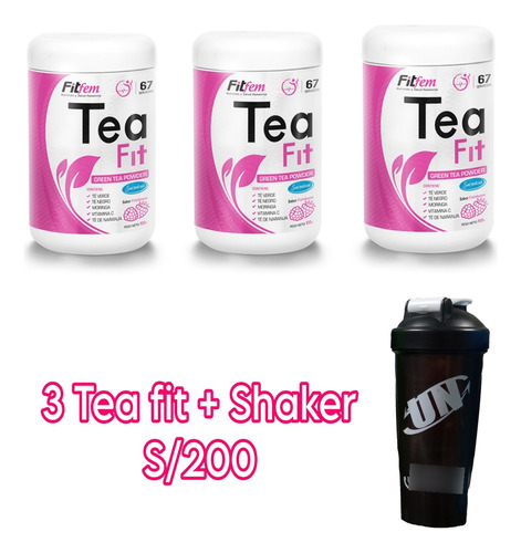 Tea Fit 3 Unidades + Shaker + Delivery Gratis 