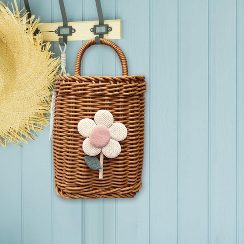 Canasta De Canasta Tejida Cesta Con Decoración De S Flor