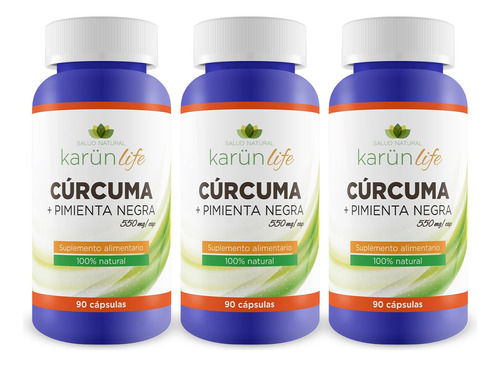 Curcuma Premium Pack  - 3 Frascos (270 Capsuslas)