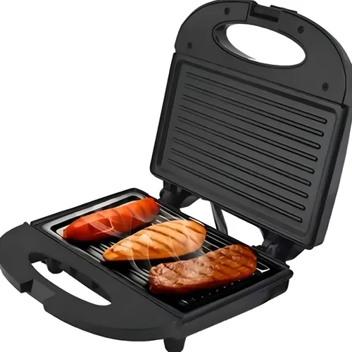 Sanduicheira Grill 2 Em 1 Preta 750w Preto Kian