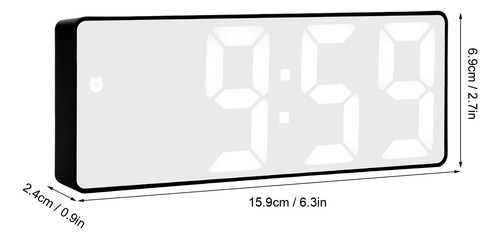Reloj Despertador Con Espejo Led Mesa Digital Electrónica