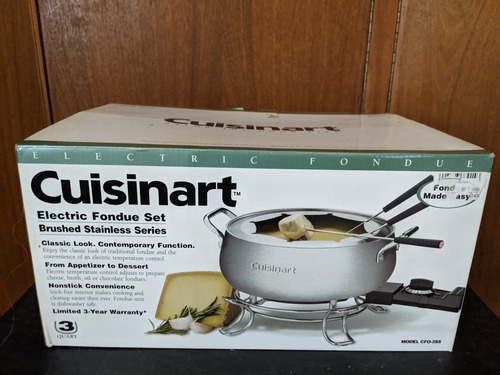 Fondue,fiestas Juego Olla Electrica Fondue Cuisinart. (Usado)