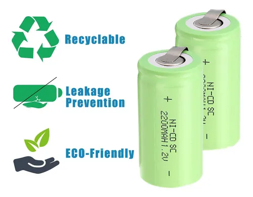Odstore Bateria Recargable 12 V 2200 Mah Nicd Tap Sub C Sc B