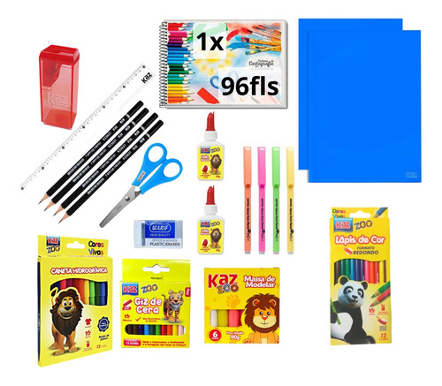 Kit Material Escolar Fundamental Ciclo Alfabetização 1 Ao 3