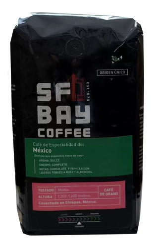 Cafe Sf Bay En Grano Tostado De Chiapas 1kg Gourmet