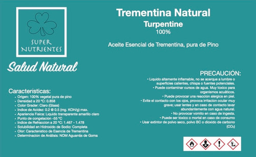 Trementina Natural 100% Pura De Pino 2 Frascos De 80ml