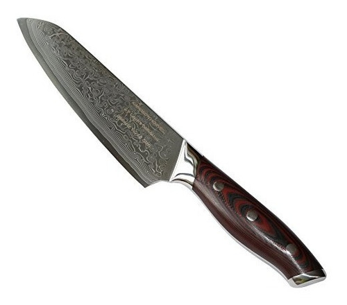 Cuchillo Profesional De Damascus Santoku De 7 Pulgadas De Ka