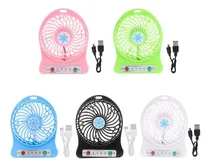 Comprar Mini Ventiladores Recargables Con Luz Led (2 Unidades)