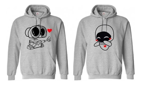 Combo Sudaderas Wall E Parejas Novios Ella El Es Mi Amor 2pz