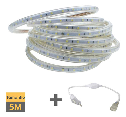 Fita Led 2835 5m 4000k Branco Neutro 4,5w/m 127v Ip65 Fonte