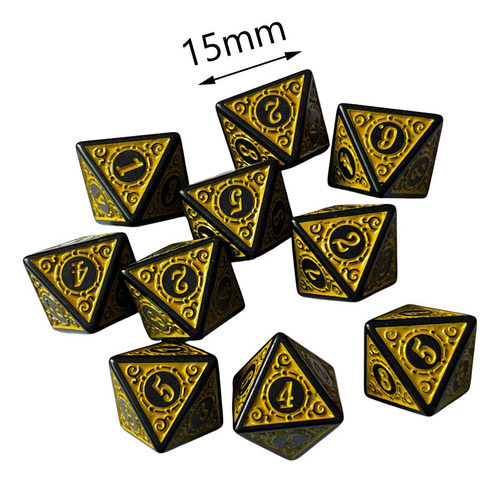 2 X 2x10 Uds. Dados De 8 Caras, Dados De 15mm, 2 Piezas