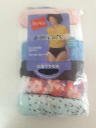 Set De 6 Pantaletas Para Dama  Hanes Talla 3 Xl 100% Algodón