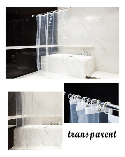 Zt Cortina De Baño Con Forro Transparente, Para No Baño